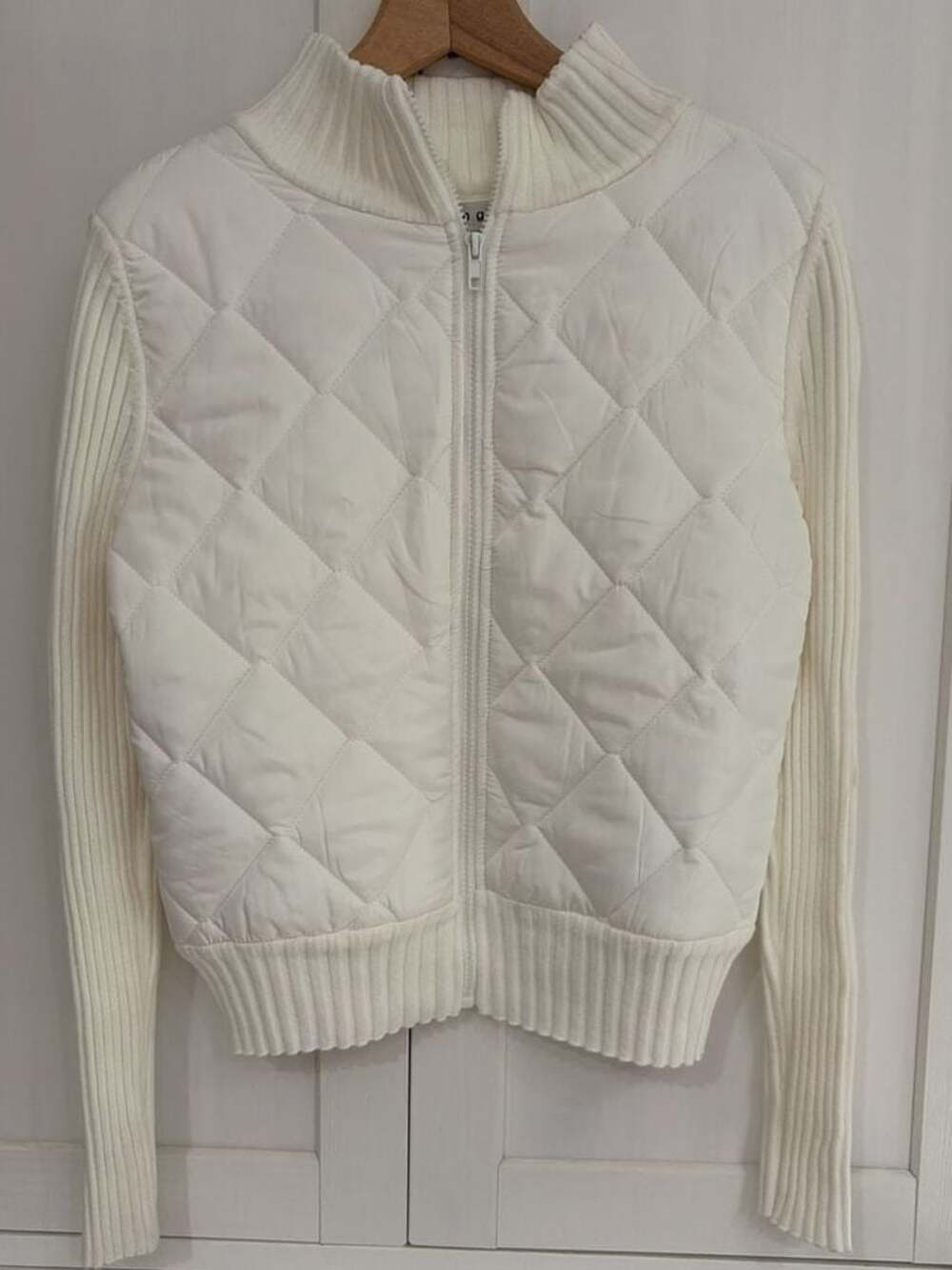 Madden Girl Juniors' Mockneck Quilted Cardigan Puffer Jacket Medium